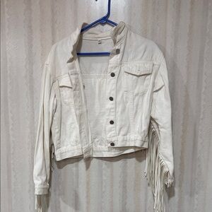 Stylish White Fringe Jacket